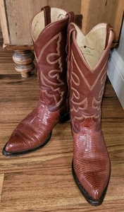 Los Altos Lizard J Toe Cowboy Boot 10 EE Western Southwestern Rockabilly Riding - Picture 1 of 22