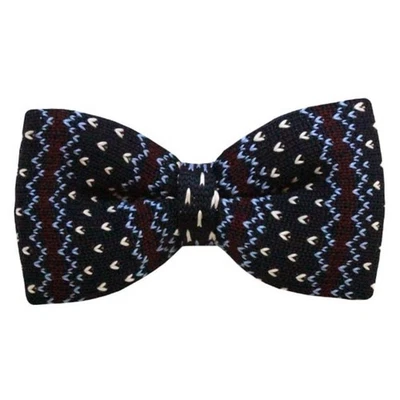 Men's Navy Blue And Burgundy Stripe 2.75 W And 4.75 L Inch Knit Pre-Tied - Image 1 of 3