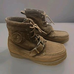 Polo Ralph Lauren Country Ranger Brown Suede Leather Boots Buckle Mens Sz 10 D - Picture 1 of 21