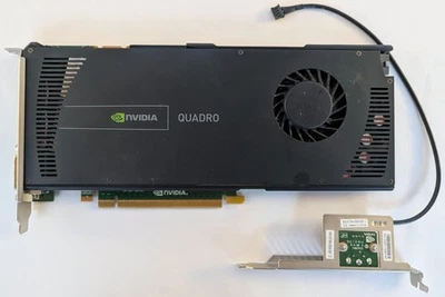 Dell Nvidia Quadro 4000 2GB GDDR5 Graphics Video Card w PNY stereo bracket - Image 1 of 3
