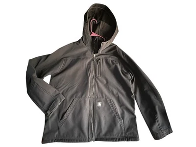 Carhartt Soft Shell Active Jacket Black Water-Resistant Windproof Hooded - XLT - Image 1 of 4