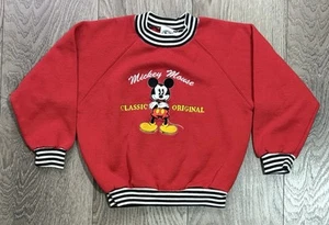 Vintage Mickey and Co Red Mickey Crew Neck Sweatshirt Youth Size 6X Fits Smaller - Picture 1 of 7
