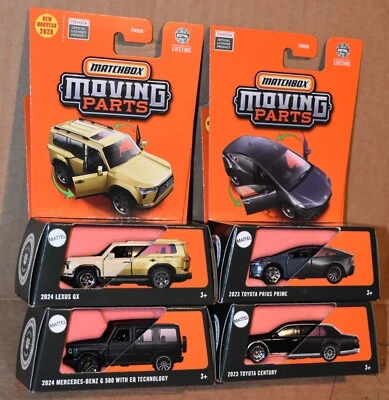 Matchbox LEXUS GX, TOYOTA CENTURY, MERCEDES-BENZ  MOVING PARTS LOT OF 4 NEW - Image 1 of 4