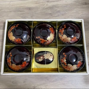 Teeschale 5er Set Reisschale Teebesteck schwarz Japan - Bild 1 von 12