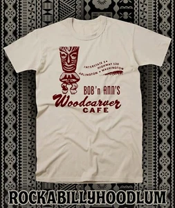 T-shirt retrò Tiki Art t-shirt bar tazza ristorante polinesiano intagliatore legno caffè WA - Foto 1 di 9