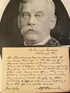 WILLIAM JACOB HOLLAND SIGNIERTER BRIEF, ZOOLOGE, PALÄONTOLOGE, SCHMETTERLINGE - Bild 1 von 1