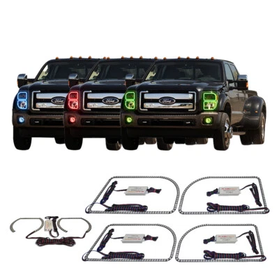 Kit de anillo de halo antiniebla LED para faros RGB multicolor para Ford F-250 Super Duty 11-15 Foto 1 de 4