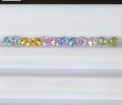 3.5mm Round Natural Pastel Color Sapphire 12 Pcs - Image 1 of 3