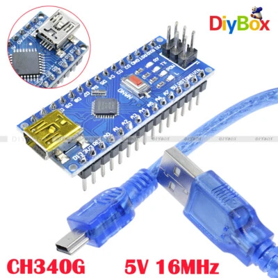 Nano V3.0 16M ATmega328P 5V Micro-Controller CH340G Board USB Cable For Arduino - Image 1 of 4