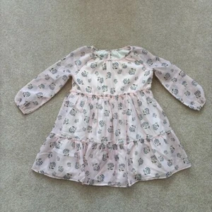 Nordstrom Rack Girls Pink Floral Long Sleeve Tiered Dress - Size 6 - NWOT - Picture 1 of 5