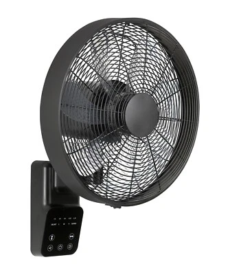 Kleiner Wandventilator mit Fernbedienung Airos Eco Design Schwarz 5 Stufen Timer - Bild 1 von 4