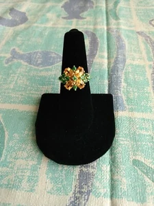 14 Karat Gelbgold Smaragd & Citrin Cluster Ring Größe 6, 5,4 Gramm - Bild 1 von 13