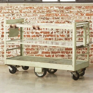 ABC TV Studios Vintage '40s Industrial Metal Rolling Cart Bar Table on Wheels - Picture 1 of 12