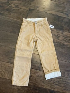 NWT Boys' GAP Kids Lined Pants Tan Khaki Size 5 - Picture 1 of 3