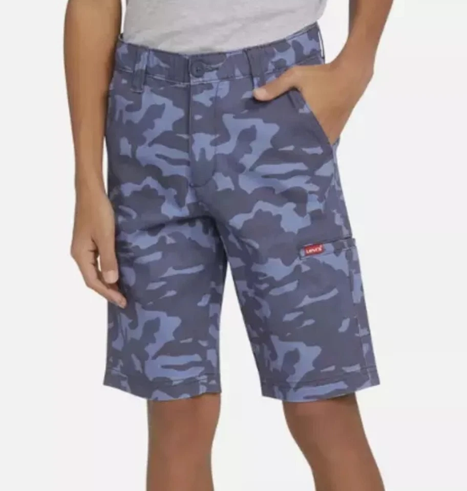 Levi's Boys Cargo Shorts Size 7 - Blue Camouflage