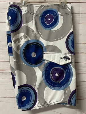 Billabong Board Shorts Traje de Baño Wake Surf Azul Blanco Círculos Para Hombres 34 Envío Rápido Foto 1 de 4