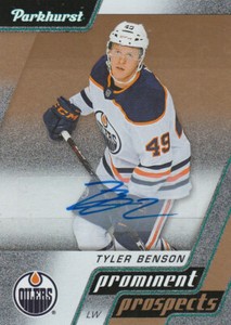 2020/21 Parkhurst #PP5 TYLER BENSON  Gold Prominent Prospects Autograph R/C