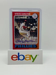 2024 Topps Heritage High Number Steve Carlton Reverse ROA Auto RROA-SC Phillies - Picture 1 of 4