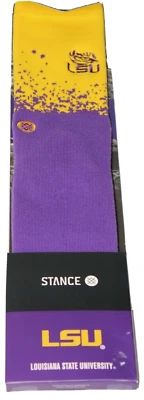 Stance LSU "DIP" SOCKS LOGO PURPLE/GOLD MEN'S SIZE Medium (6-8.5)  M558C17LSU - Image 1 of 3