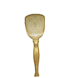 Vintage Gold Tone Vanity Brush Etched Elegant Design Large - Picture 1 of 7