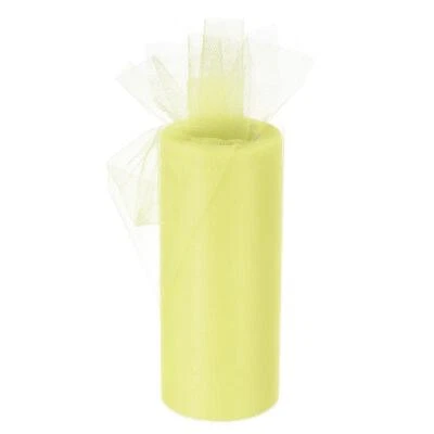 Tulle Rouleaux Tissu Bobines 6" 25 Yards lumiere Jaune pour Emballage Mariage - Photo 1/4