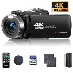 4K 42MP Camcorder Video Camera 30fps 18X Zoom Handheld Digital DV 3.0" Screen US - Picture 1 of 10