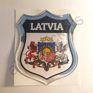 Pegatina emblema letonia escudo 3D resina cúpula gel calcomanía vinilo coche - Imagen 1 de 3