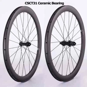 Carbon Gravel Bike Wheelset 700C Center Lock Hub Disc Brake Clincher Tubuless - Picture 1 of 16