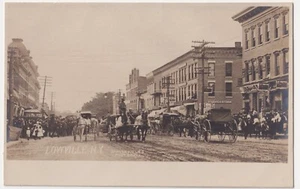 NUEVA YORK LOWVILLE STATE STREET MIRANDO AL SUR, FOTO POSTAL REAL CIRCA 1906 - Imagen 1 de 2