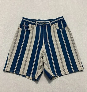 Pantalones Cortos Jean Lee Rayas Vintage EE. UU. Talla 11 Azul Gris - Imagen 1 de 8