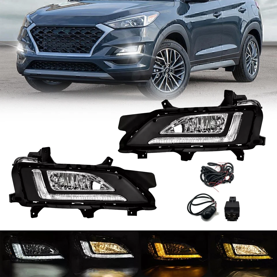 Luces antiniebla LED para Hyundai Tucson 2019-2021 luces de parachoques delanteras con DRL Foto 1 de 4