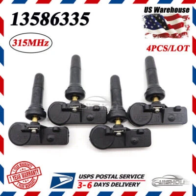 Nuevo conjunto de 4 sensores TPMS de monitoreo de presión de neumáticos de 315 MHz para GMC Buick GM Chevy Foto 1 de 4