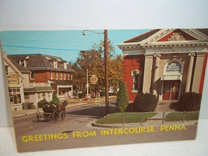 Vintage Postcard Greetings From Intercourse Pennsylvania Unposted - Imagen 1 de 2