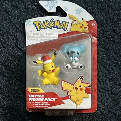 Paquete de figuras de batalla Holiday Winking Pikachu & Cubchoo Pokemon nuevas figuras de 2" Foto 1 de 4