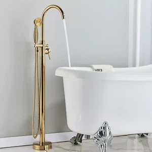 Hoch Badewannenarmatur Freistehend Wannenarmatur Badewanne Wasserhahn Duschset - Bild 1 von 9