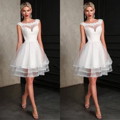 Tee Länge Hochzeitskleider 2025 Strand Boho Ärmellose Tüll Spitze Sommer - Bild 1 von 4