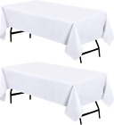 Utopia Kitchen Rectangle Table Cloth 2 Pack [60x102 60 x 102 Inch, White 