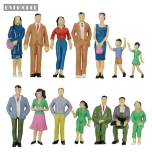 14pcs Model Trains 1:25 Painted Figures G Scale People Standing Seated Figure - Picture 1 of 5