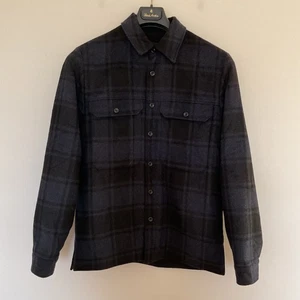 Vince Herren Gr. S schwarz grau kariert Sherpa gefüttert Militär Hemd Jacke $ 395 adrett - Bild 1 von 12