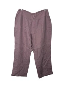 Coldwater Creek Linen Pull On Pants Plus Size 18 W Stretchy Waist Lagenlook - Picture 1 of 7