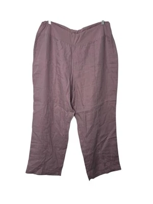 Pantalones de lino Coldwater Creek talla grande 18 W cintura elástica Lagenlook Foto 1 de 4