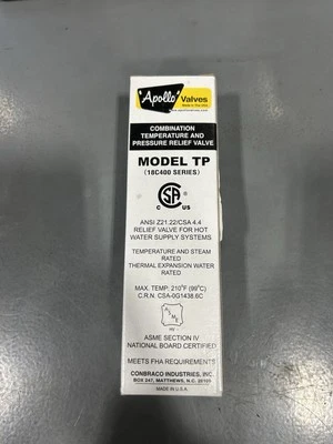 "Válvula de alivio para calentador de agua caliente Apollo 3/4""" Foto 1 de 3