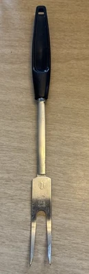 Vintage Foley #2 Meat Utility Fork Black Handle 12" Chrome Made In USA - Image 1 of 4