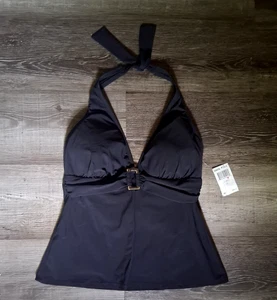 new 2bamboo black tankini swimsuit 34DD Cp Medium DD Cup - Picture 1 of 4