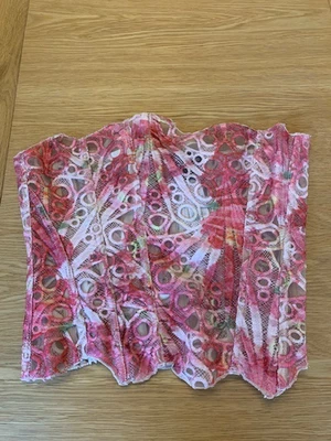 PLT Size 12, Pink Textured Sheer Floral Lace Corset BNWT, RRP £28 - Image 1 of 4