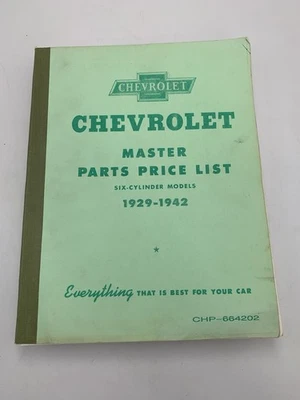 Lista de precios de piezas maestras Chevrolet modelos de seis cilindros 1929-1942 Foto 1 de 3