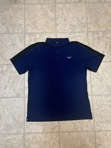 PXG Fine Line Polo Navy Blue / Black Perforated Short Sleeve Golf Men's XL - Picture 1 of 5