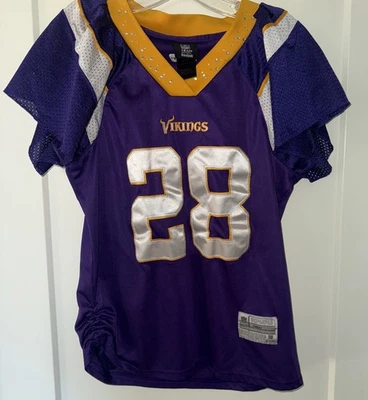 Camiseta deportiva Reebok NFL Team Apparel para mujer grande Minnesota Vikings #28 Foto 1 de 4