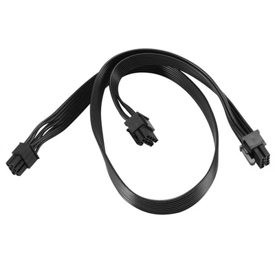 PCI-E 6 Pin to 2 Ports 6+2 Pin  Supply Cable 6Pin to 8Pin for Cooler Master8819 - Image 1 of 4