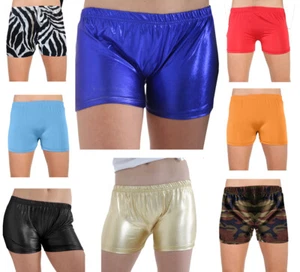 Kids Girls Metallic, Plain & Printed Hot Pants Disco Dance Party Summer Shorts* - Picture 1 of 47